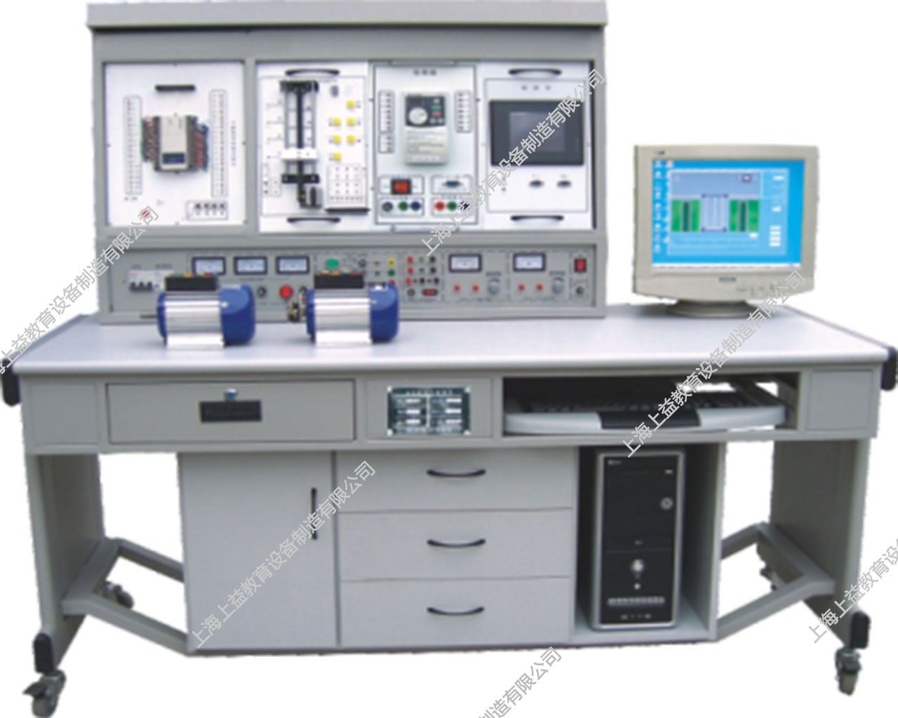 SYPLC-04C 網絡型PLC可編程控制器、變頻調速、電氣控制及微機接口與微機應用綜合實驗裝置（PLC、變頻器、觸摸屏、電氣控制、微機接口）