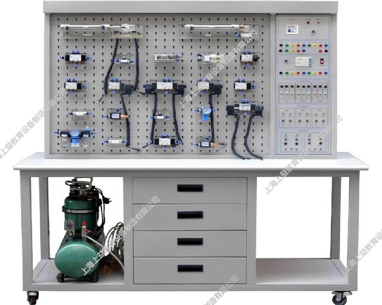 SYQPL-102D氣動與PLC實訓(xùn)裝置(網(wǎng)板型雙面)